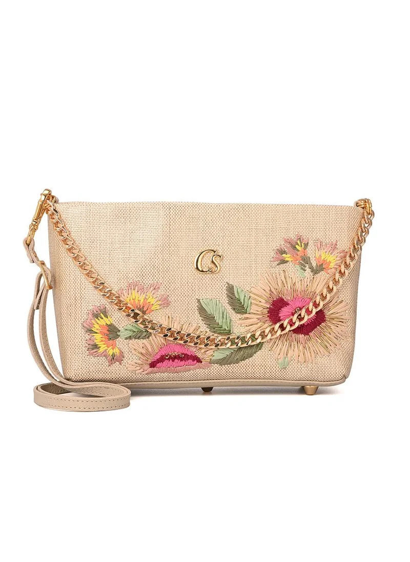 Carmen Steffens Golden Embroidered Bag